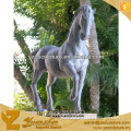 garden decoration life size natural marble standing horse sculpture